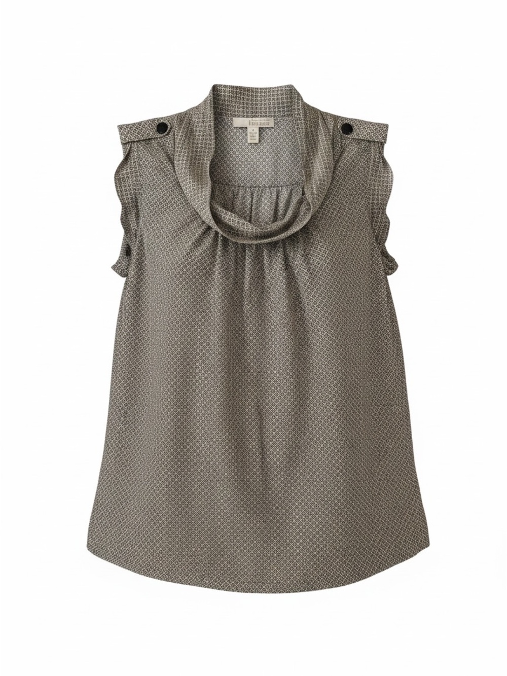 Banana Republic Heritage Sleeveless Cowl Neck Printed Top - Gray